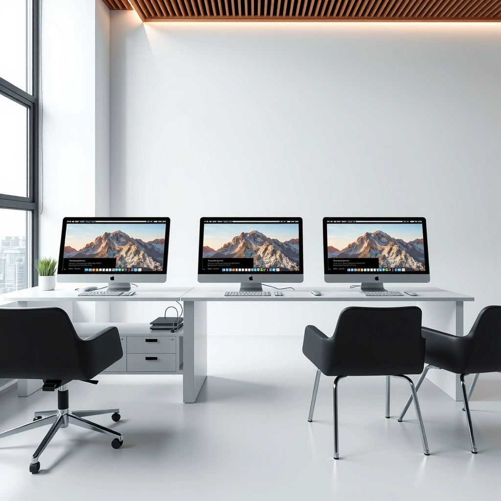 Professional web design team workspace